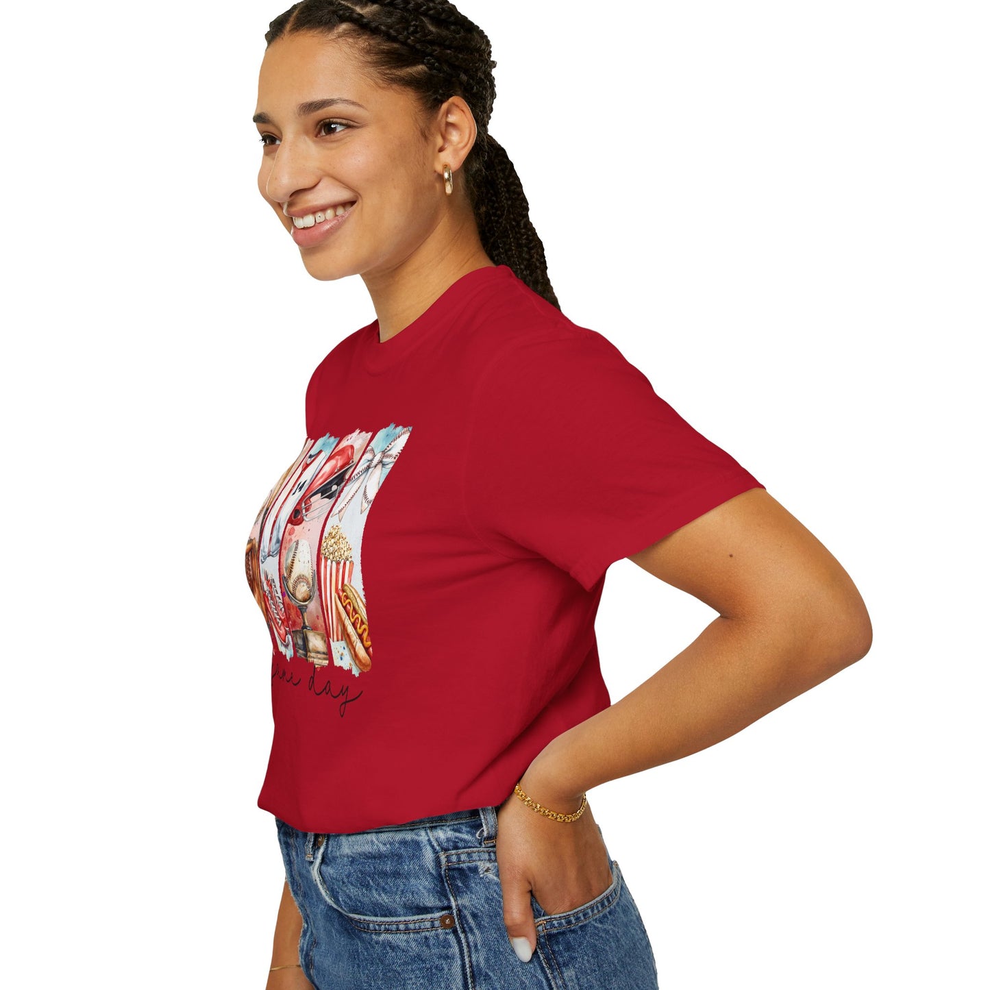 Watercolor Brushstorke Game Day Garment-Dyed T-Shirt