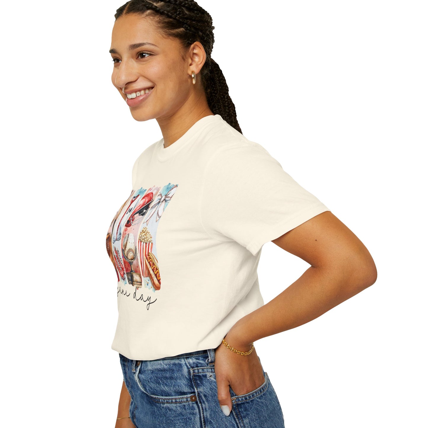Watercolor Brushstorke Game Day Garment-Dyed T-Shirt