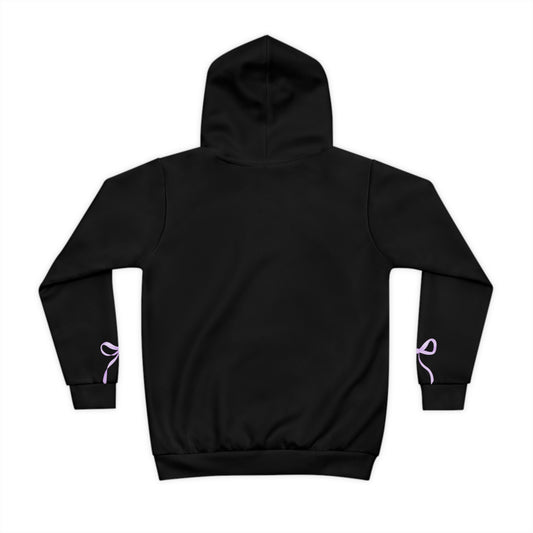 Hit Zero Black Hooded Sweatshirt with Croquette Bow