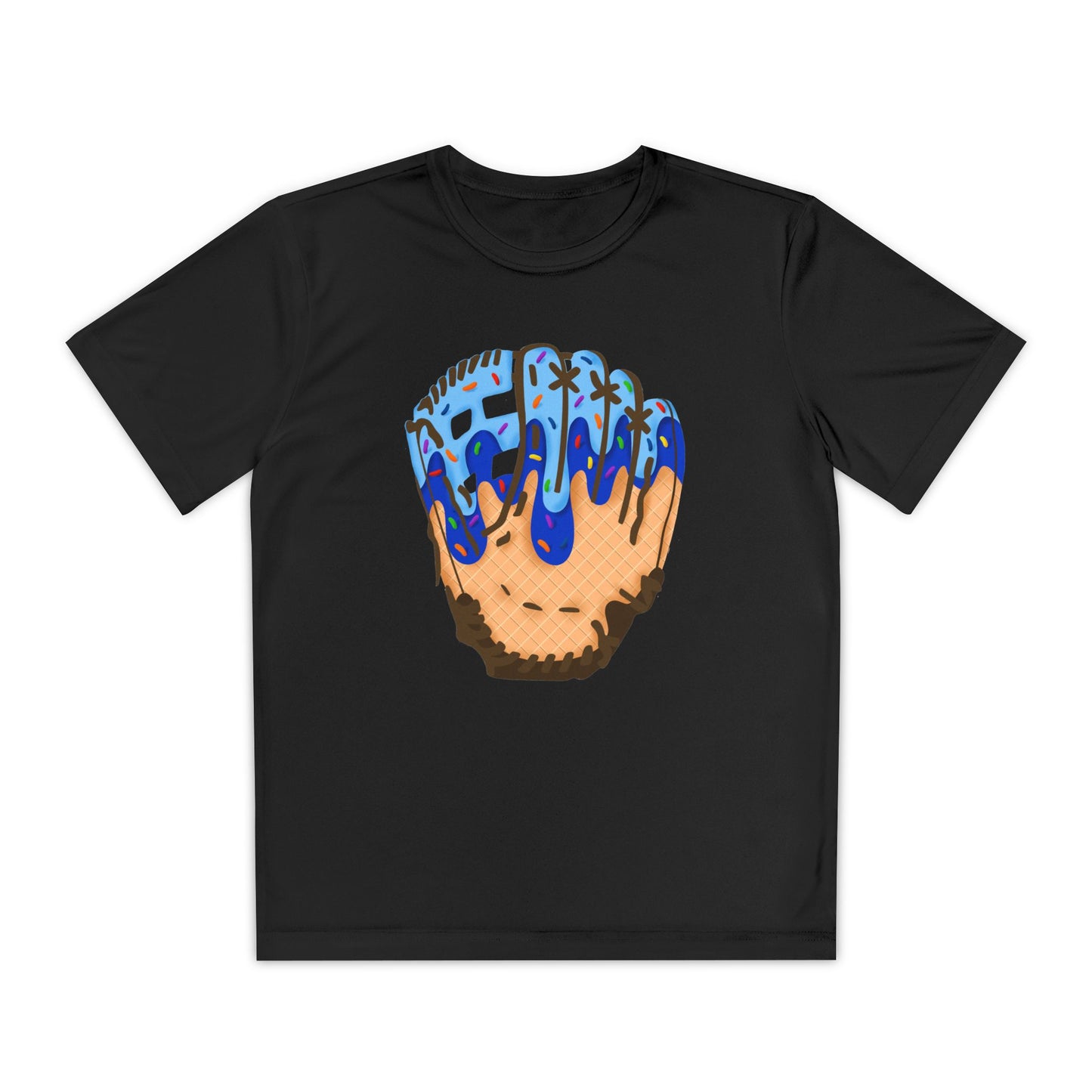Custom Glove Ice Cream Drip Youth Competitor Tee with Ice Cream Drip Number