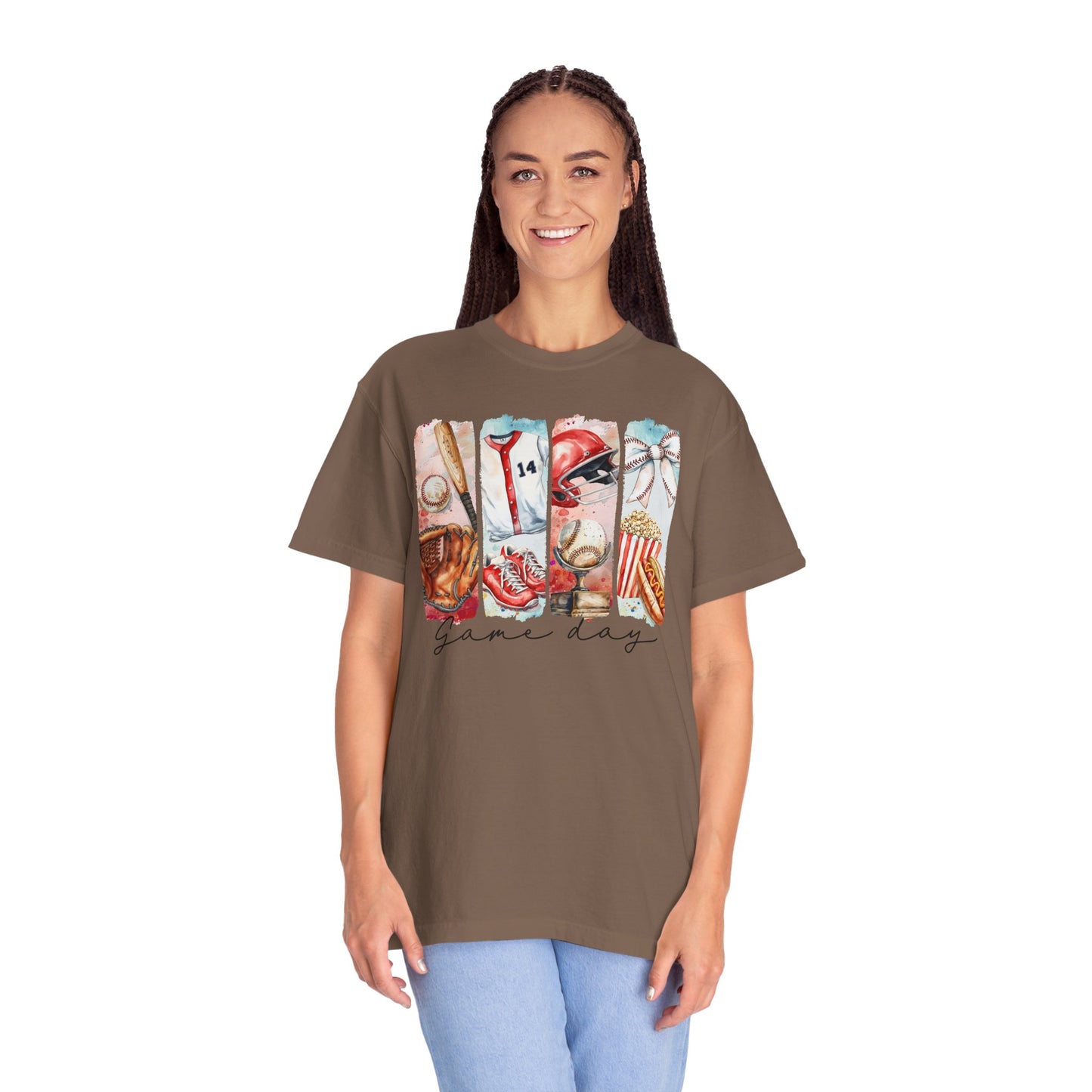 Watercolor Brushstorke Game Day Garment-Dyed T-Shirt