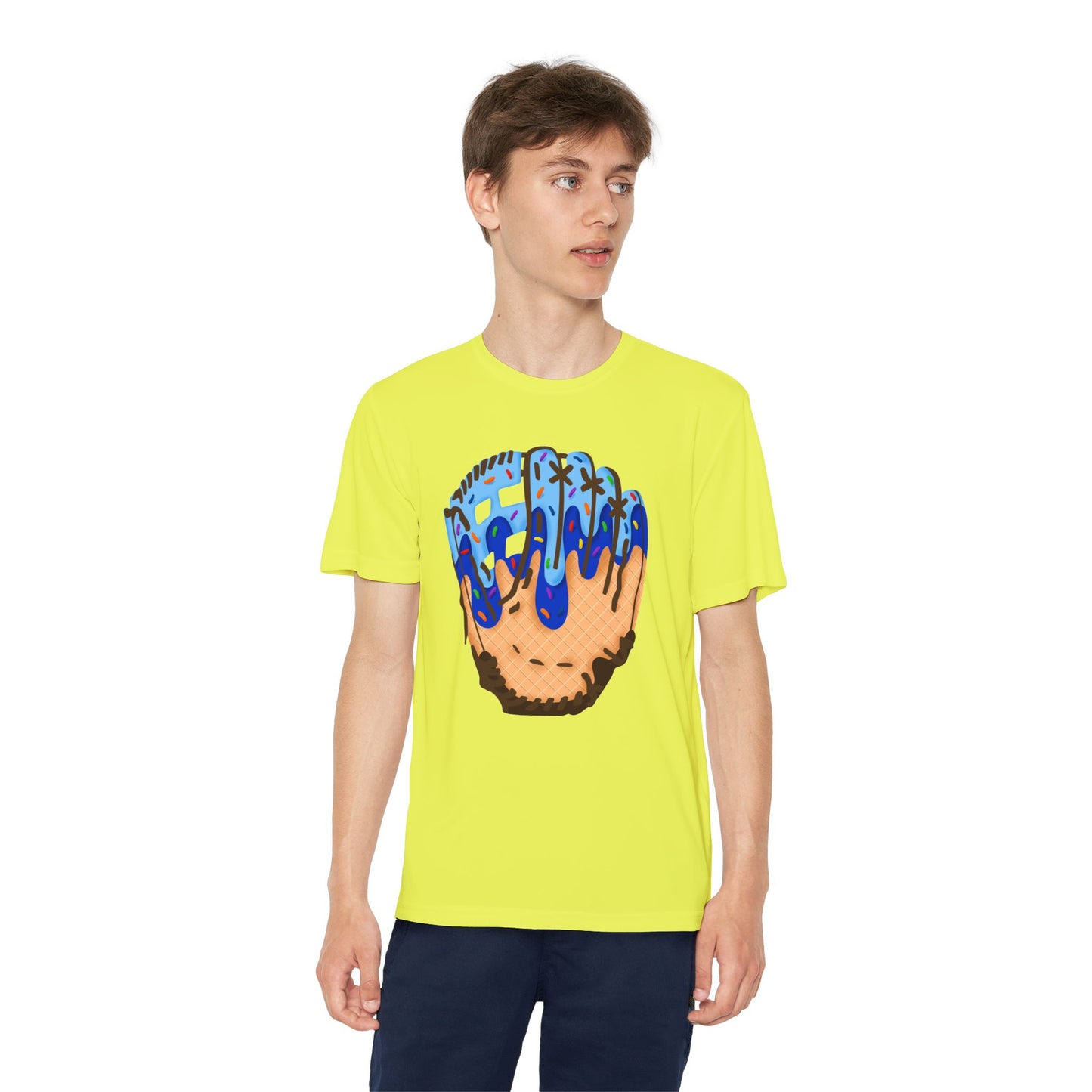 Custom Glove Ice Cream Drip Youth Competitor Tee with Ice Cream Drip Number