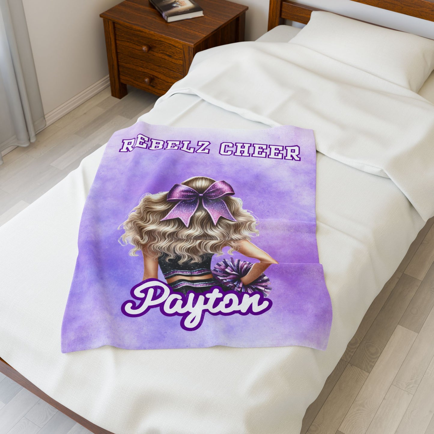 Custom Cheer Velveteen Plush Blanket