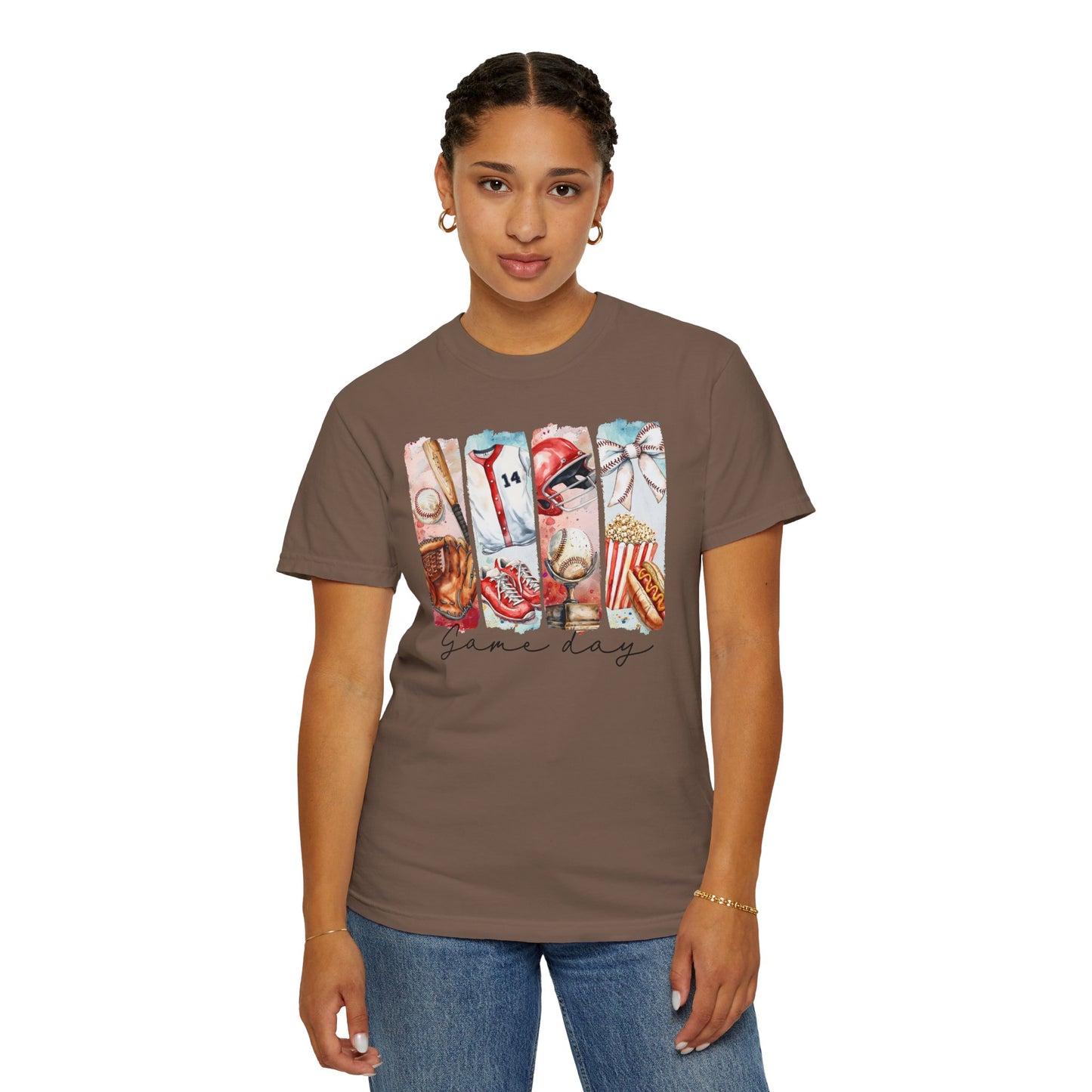 Watercolor Brushstorke Game Day Garment-Dyed T-Shirt