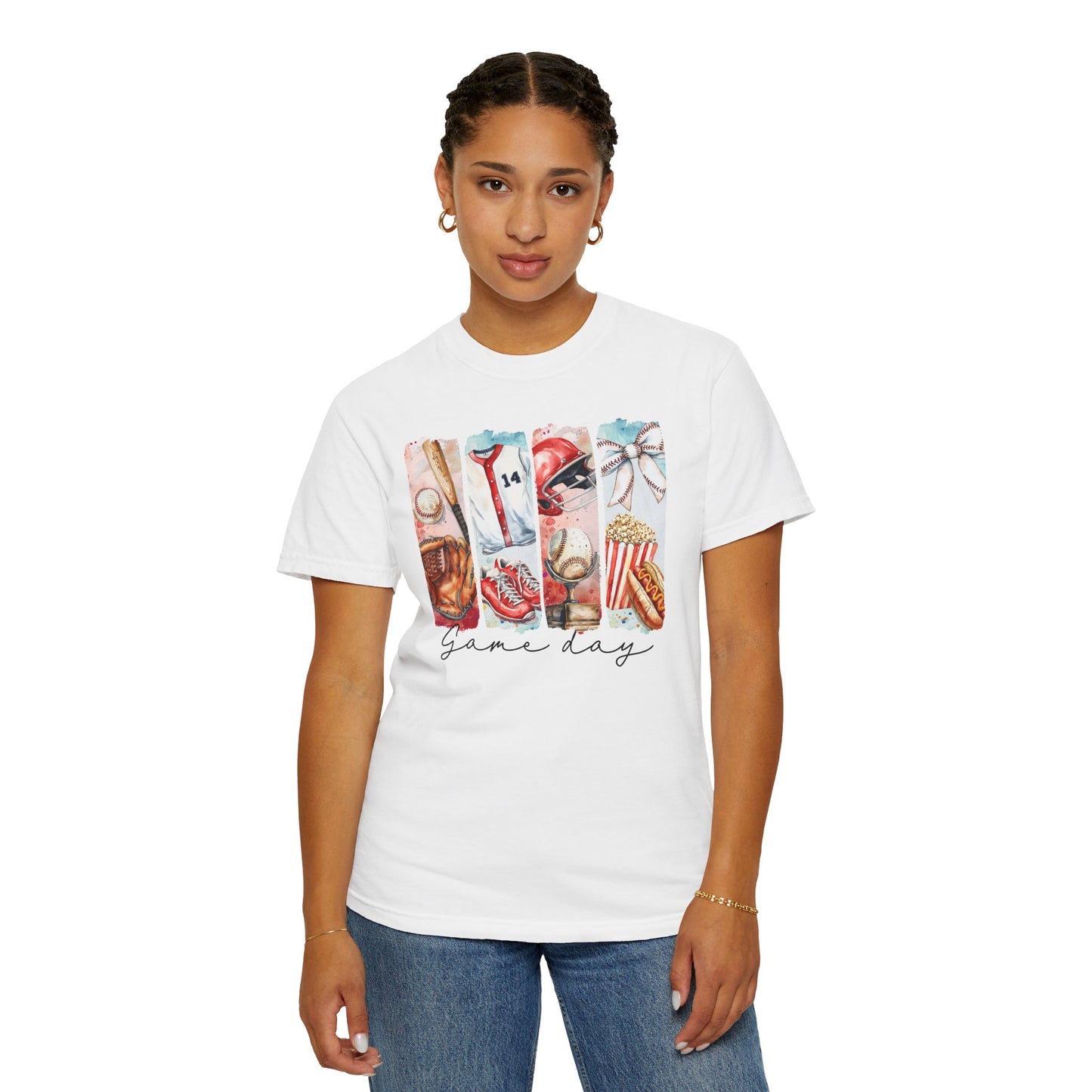 Watercolor Brushstorke Game Day Garment-Dyed T-Shirt