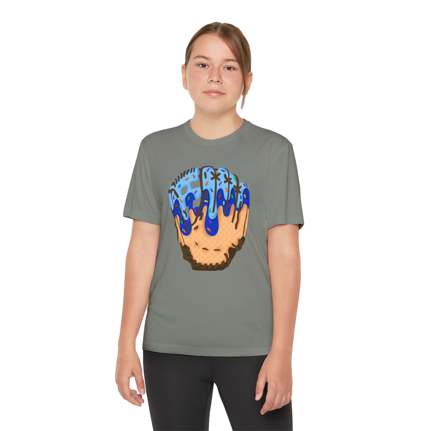Custom Glove Ice Cream Drip Youth Competitor Tee with Ice Cream Drip Number