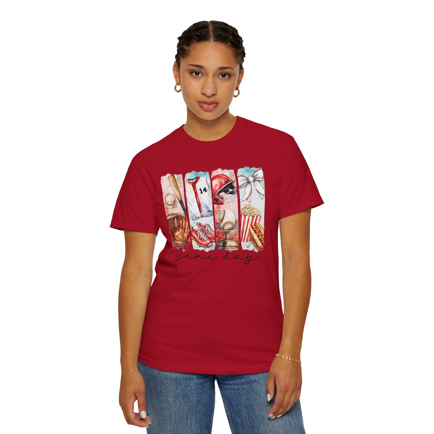 Watercolor Brushstorke Game Day Garment-Dyed T-Shirt