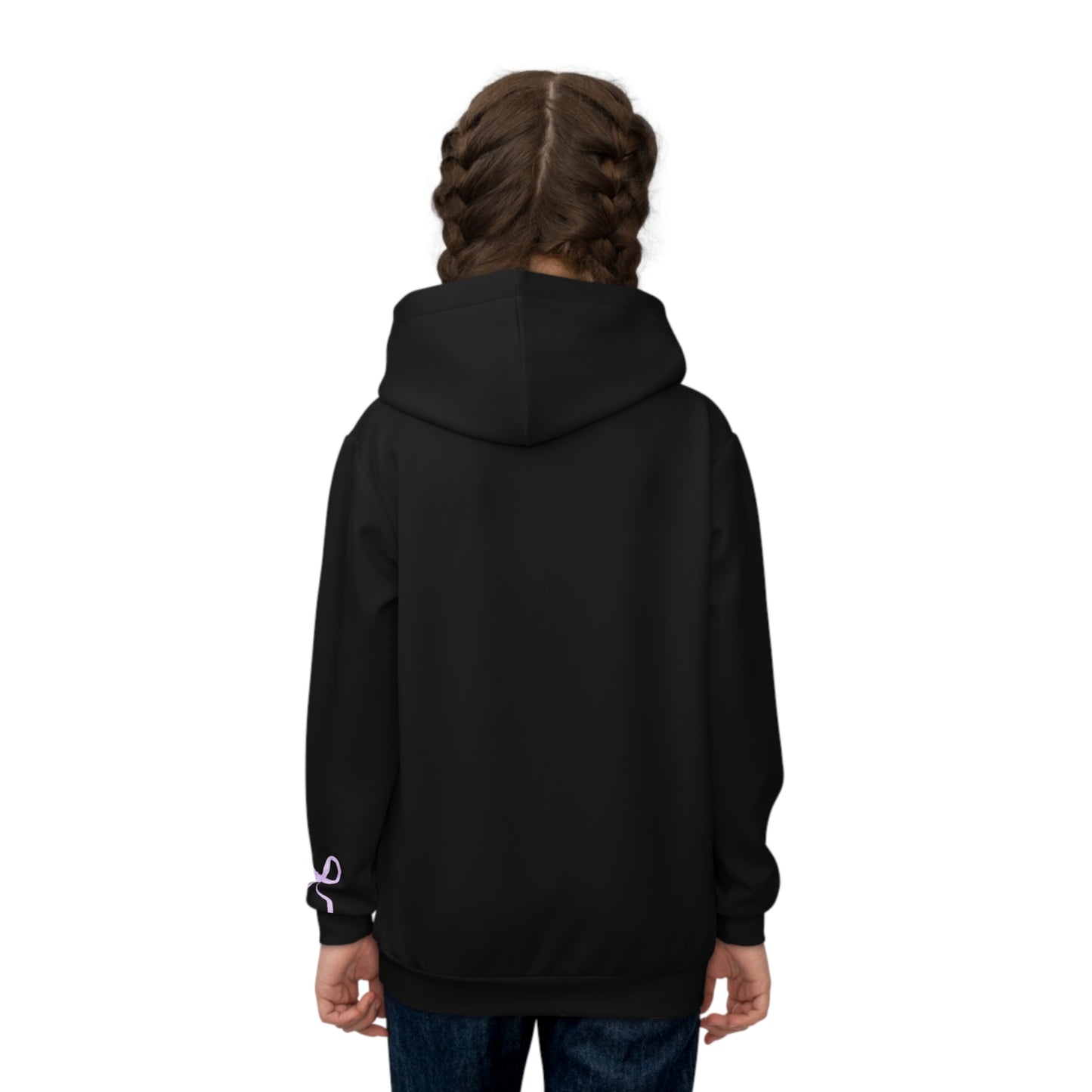 Hit Zero Black Hooded Sweatshirt with Croquette Bow