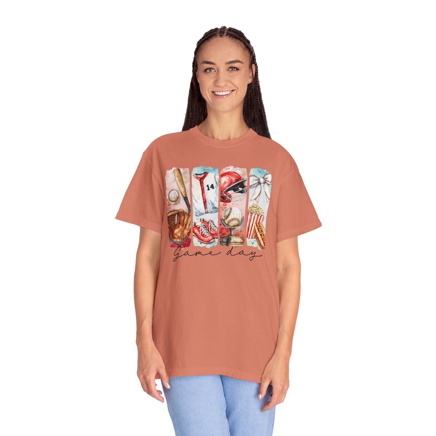 Watercolor Brushstorke Game Day Garment-Dyed T-Shirt