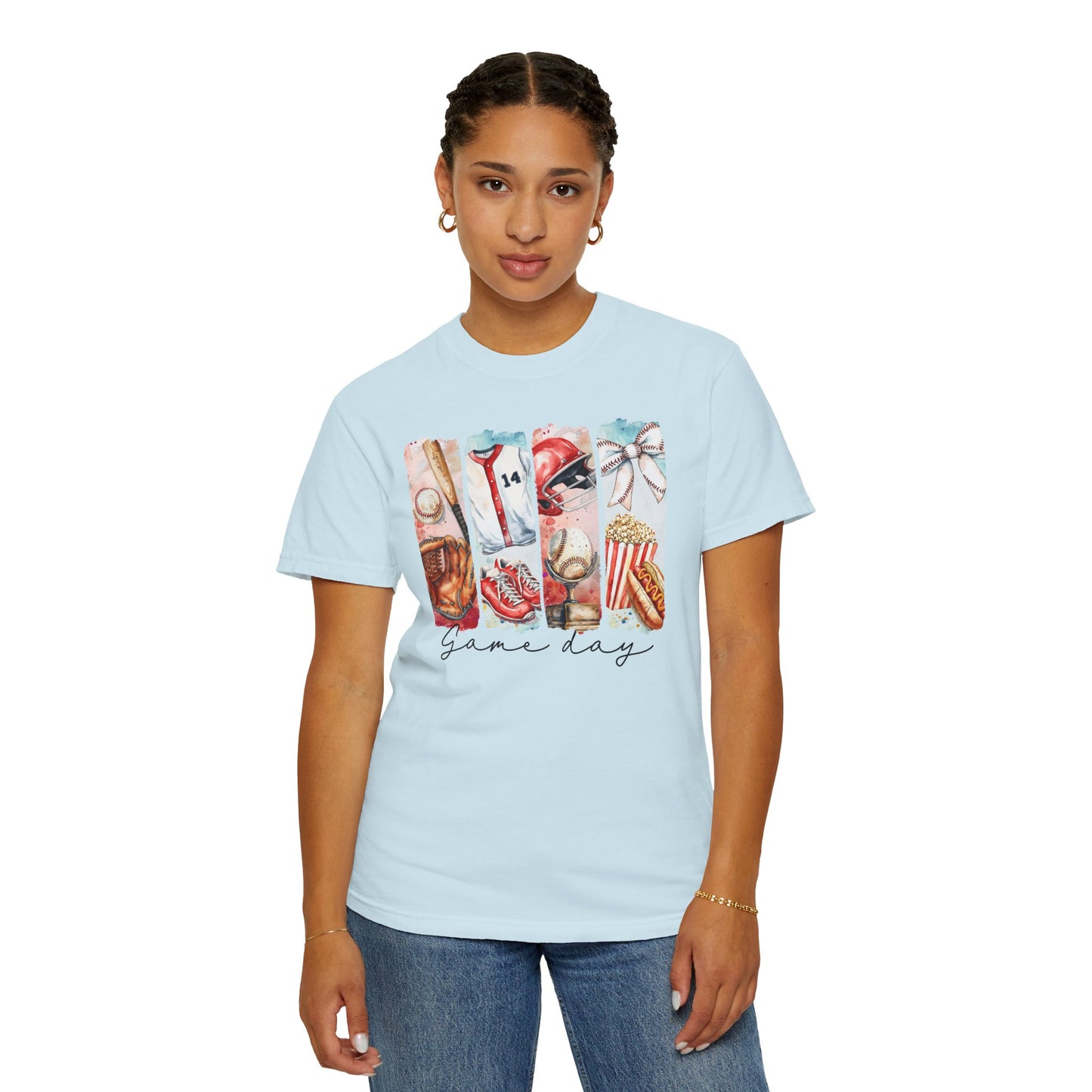 Watercolor Brushstorke Game Day Garment-Dyed T-Shirt