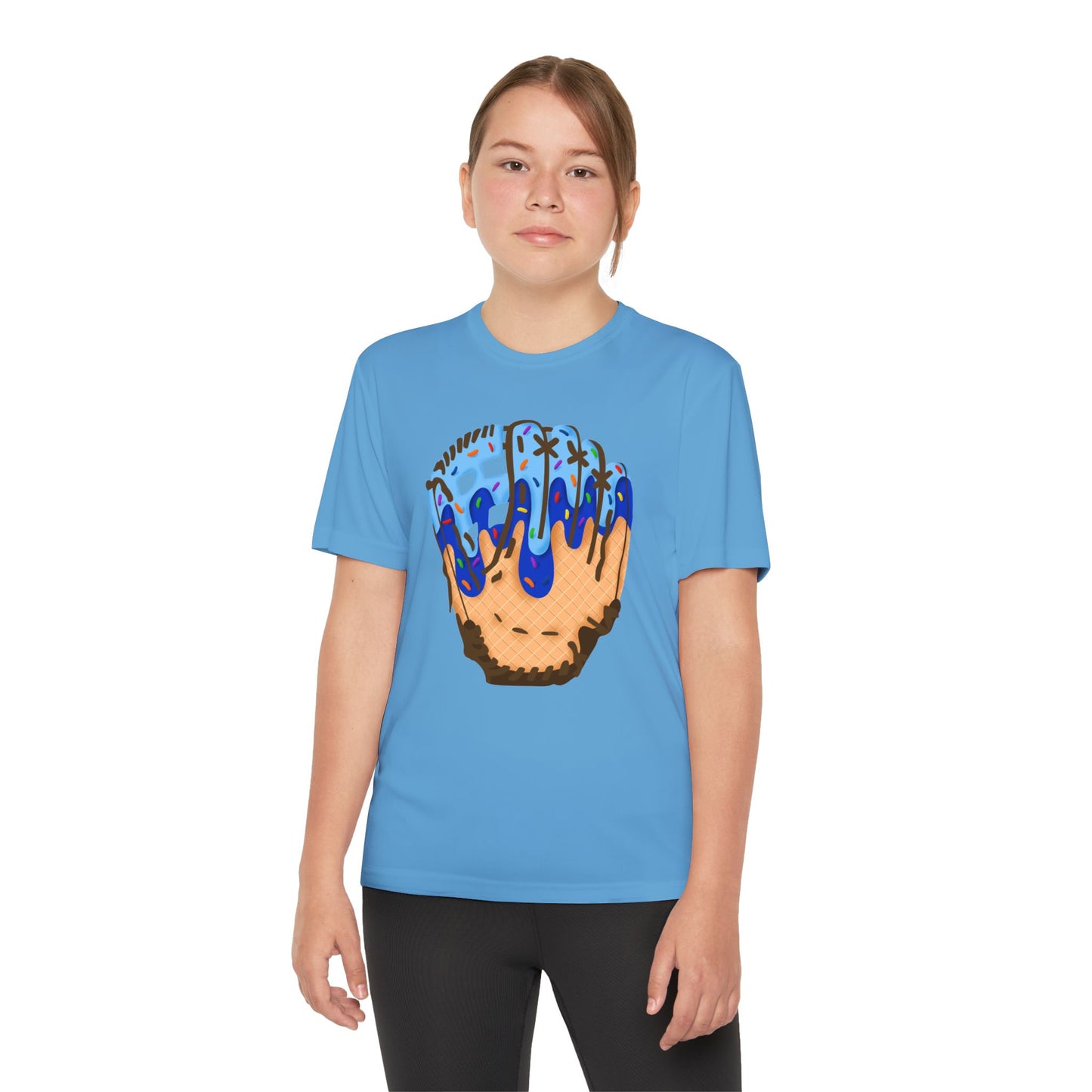 Custom Glove Ice Cream Drip Youth Competitor Tee with Ice Cream Drip Number