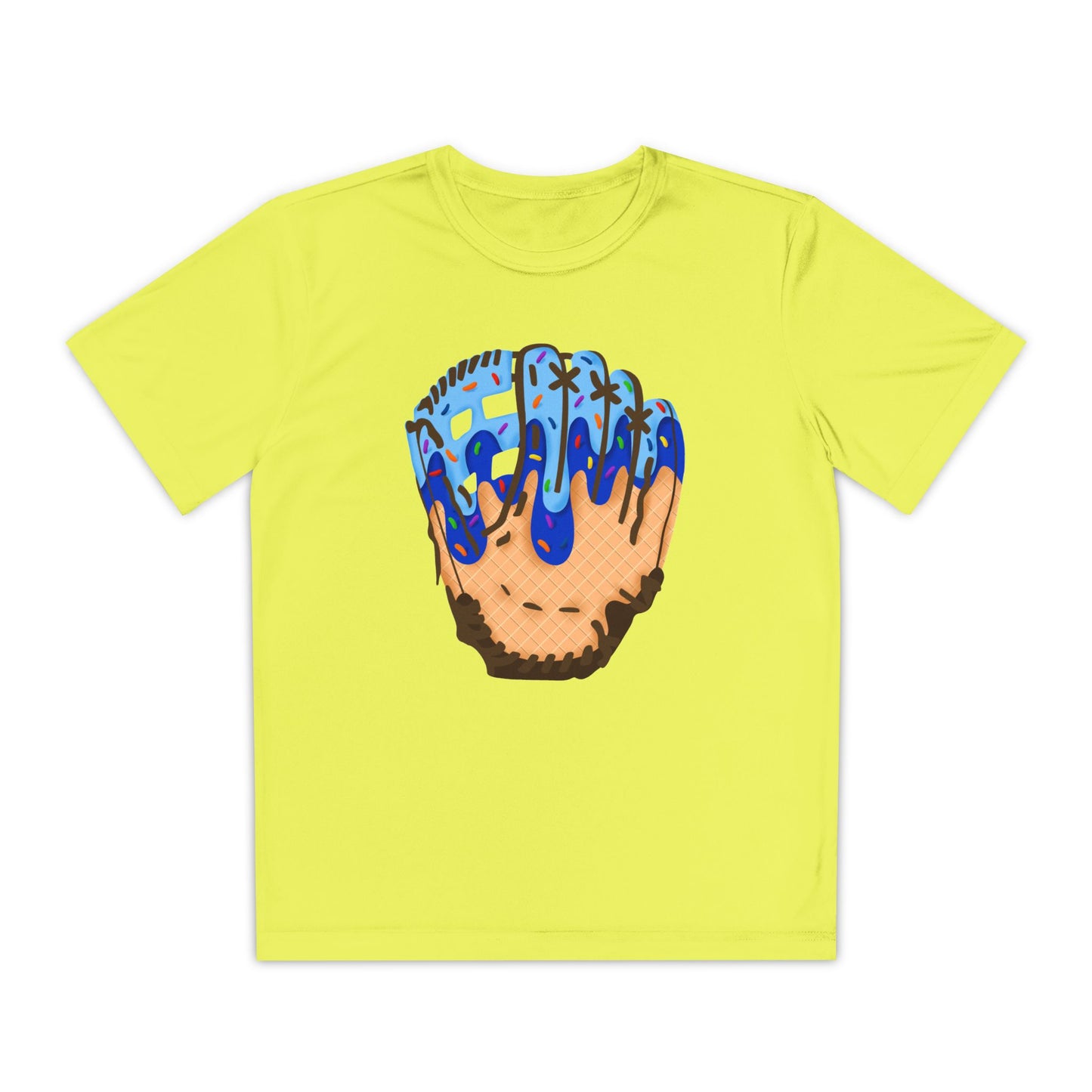 Custom Glove Ice Cream Drip Youth Competitor Tee with Ice Cream Drip Number