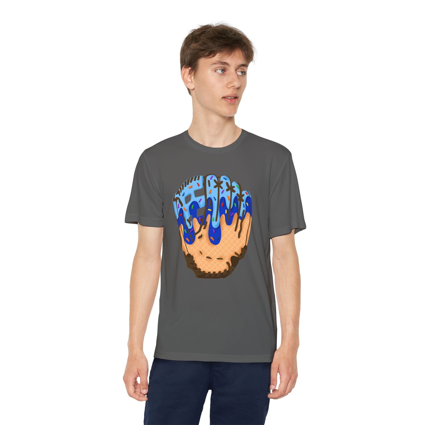 Custom Glove Ice Cream Drip Youth Competitor Tee with Ice Cream Drip Number