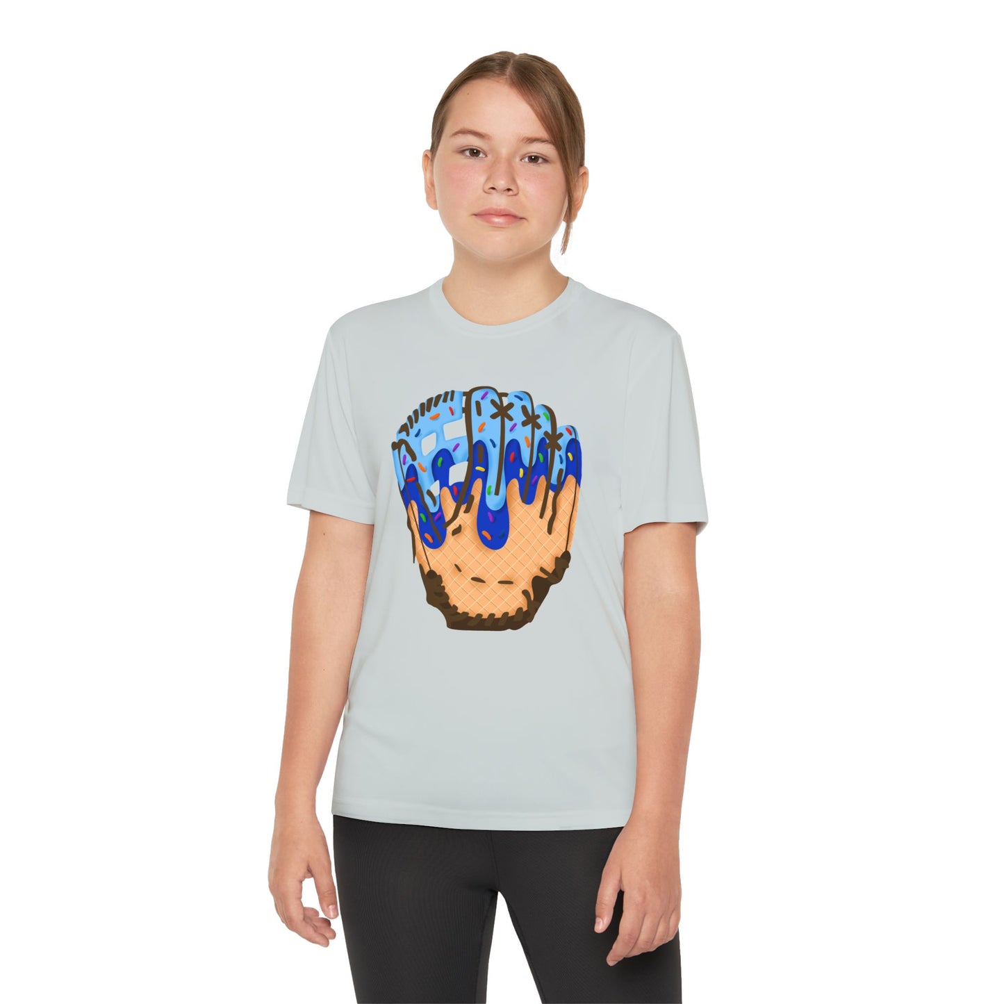 Custom Glove Ice Cream Drip Youth Competitor Tee with Ice Cream Drip Number