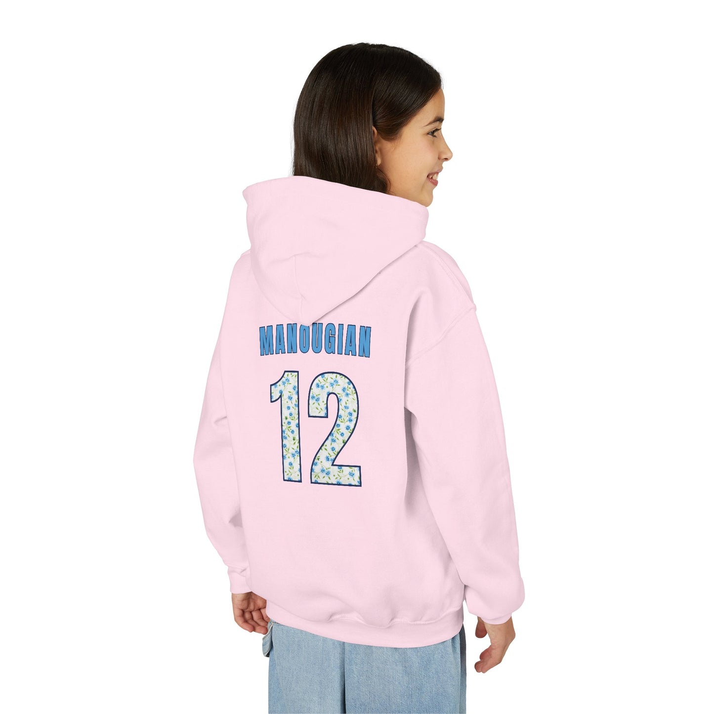 Personalized YG Patchwork Floral Hoodie- Youth