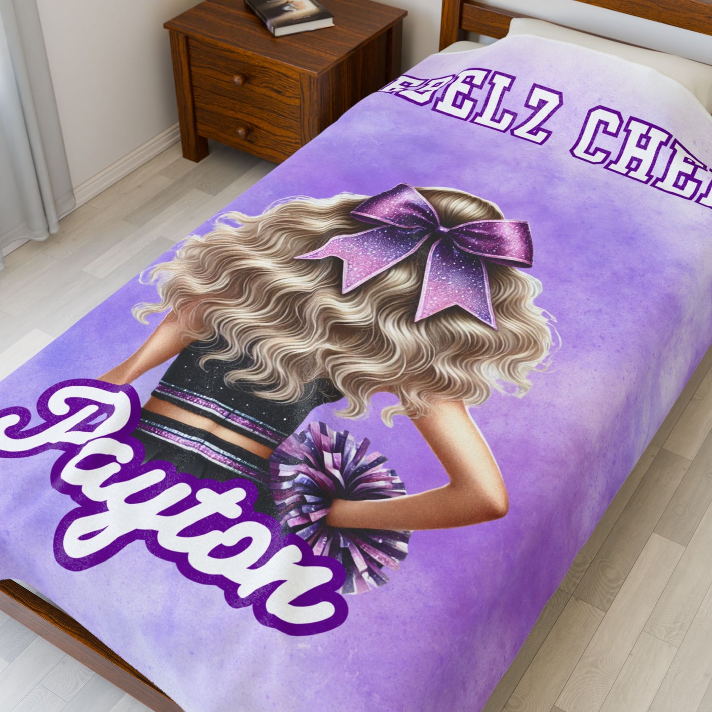 Custom Cheer Velveteen Plush Blanket
