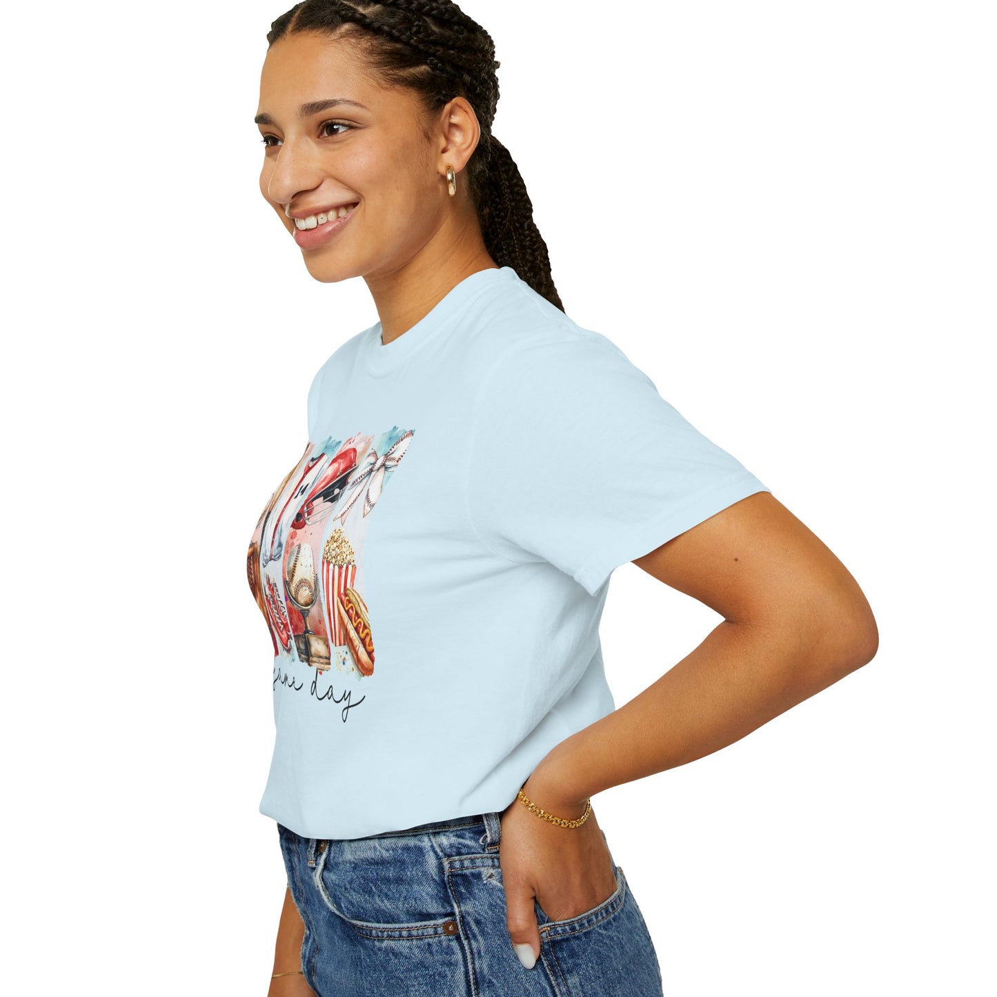 Watercolor Brushstorke Game Day Garment-Dyed T-Shirt