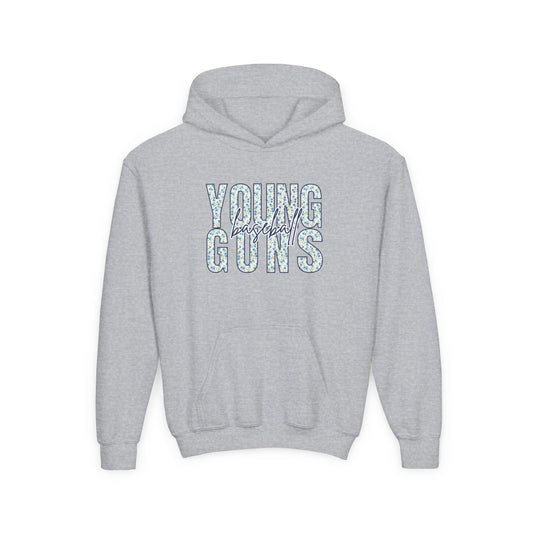 Personalized Young Guns Floral Patchwork Hoodie Sweatshirt- Youth
