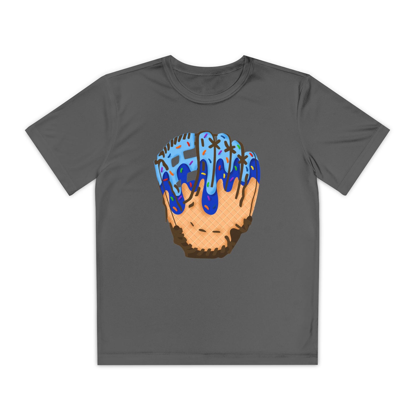 Custom Glove Ice Cream Drip Youth Competitor Tee with Ice Cream Drip Number