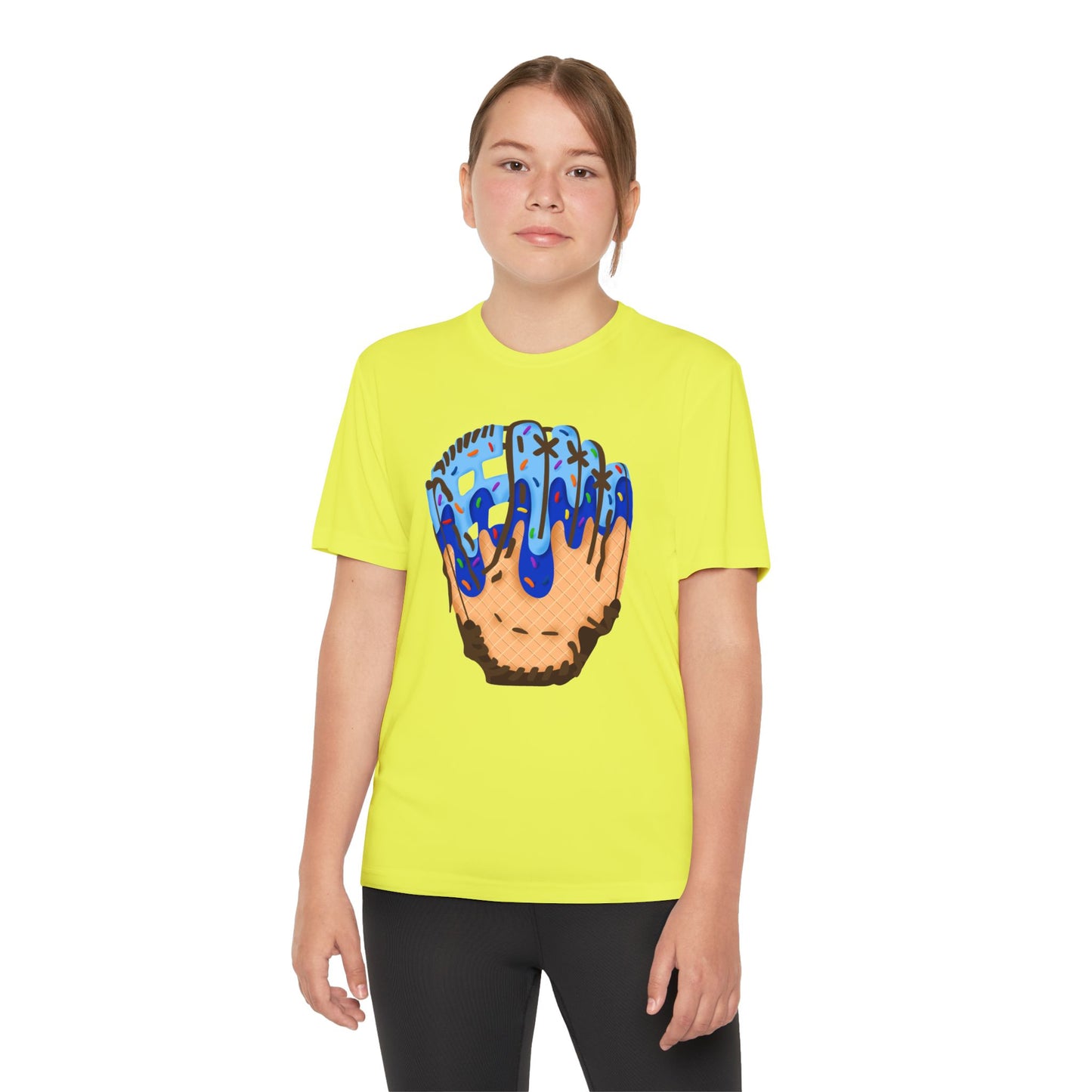 Custom Glove Ice Cream Drip Youth Competitor Tee with Ice Cream Drip Number
