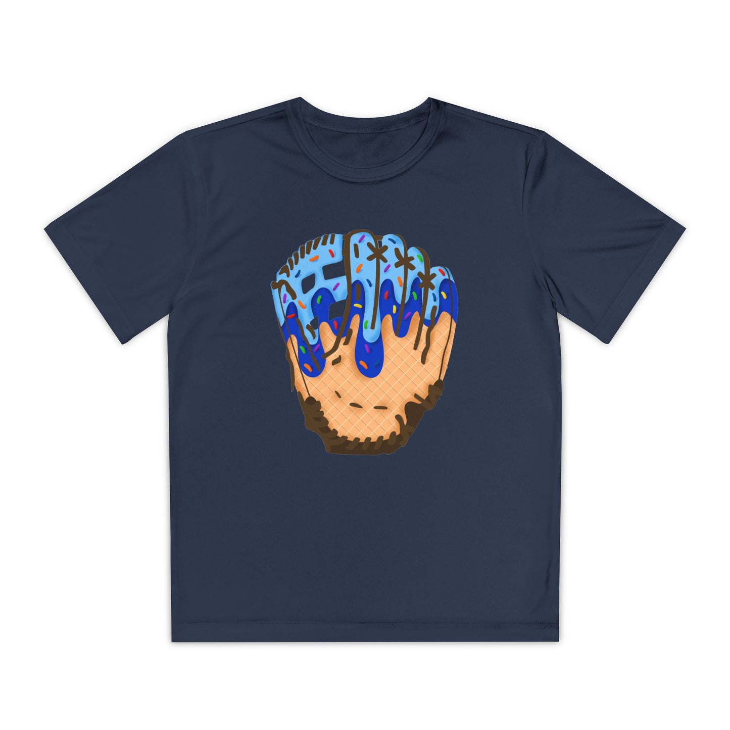 Custom Glove Ice Cream Drip Youth Competitor Tee with Ice Cream Drip Number
