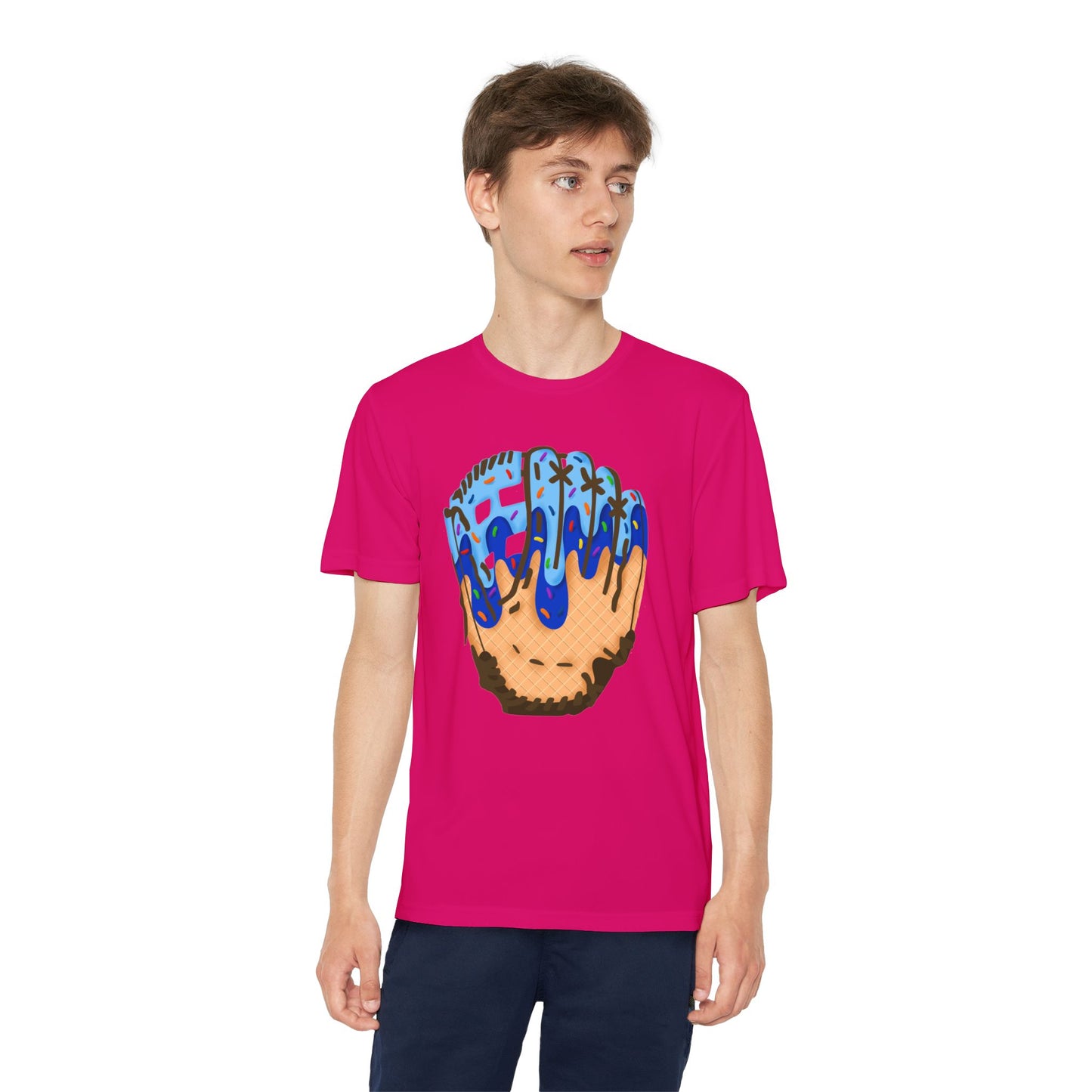 Custom Glove Ice Cream Drip Youth Competitor Tee with Ice Cream Drip Number