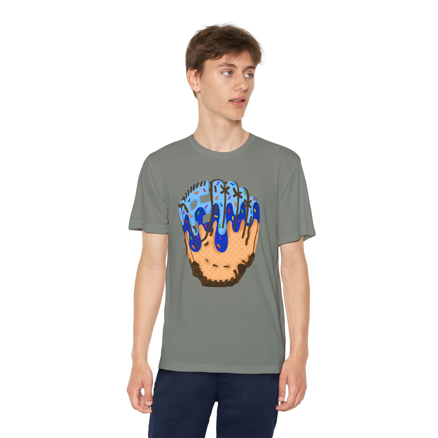 Custom Glove Ice Cream Drip Youth Competitor Tee with Ice Cream Drip Number