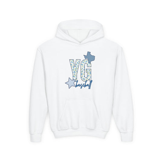 Personalized YG Patchwork Floral Hoodie- Youth