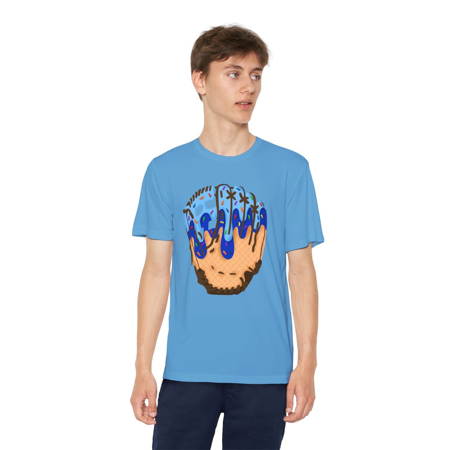 Custom Glove Ice Cream Drip Youth Competitor Tee with Ice Cream Drip Number