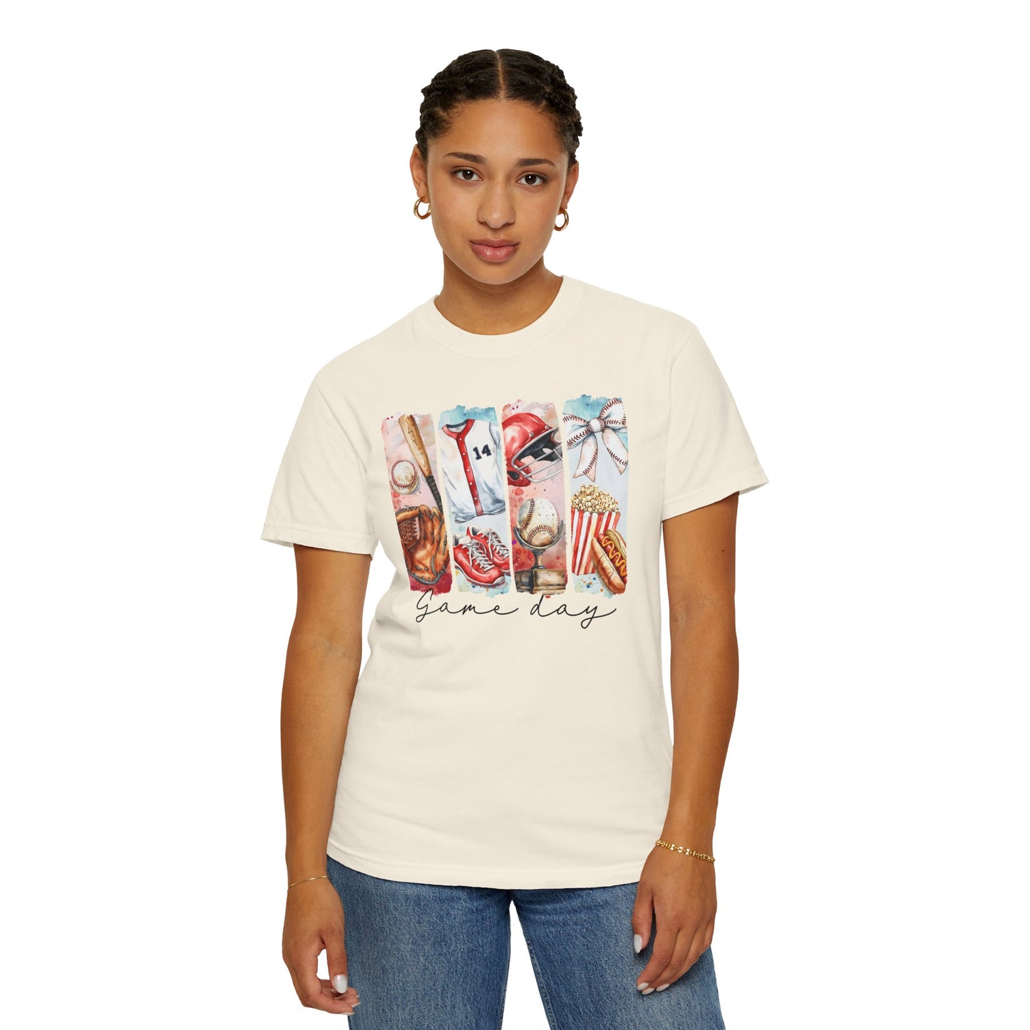 Watercolor Brushstorke Game Day Garment-Dyed T-Shirt