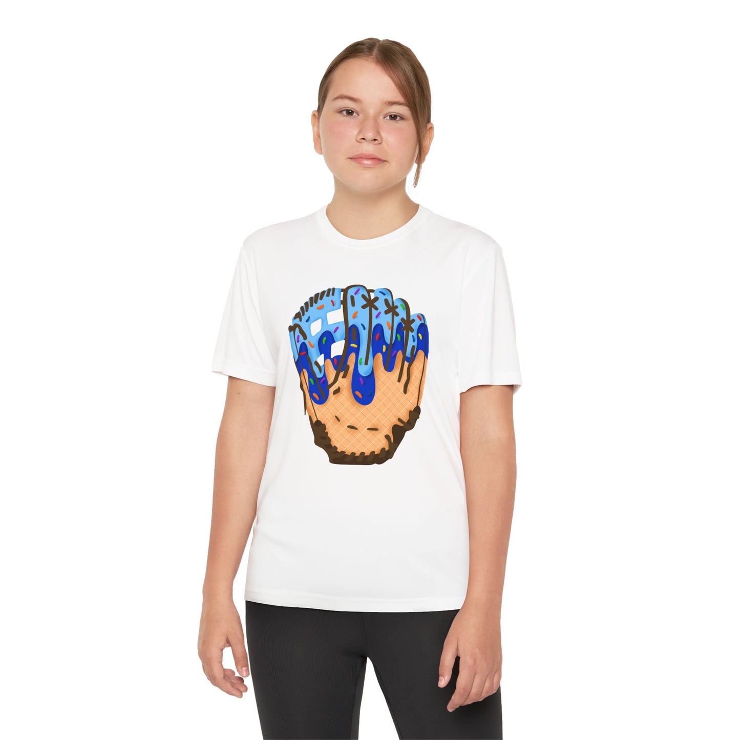 Custom Glove Ice Cream Drip Youth Competitor Tee with Ice Cream Drip Number