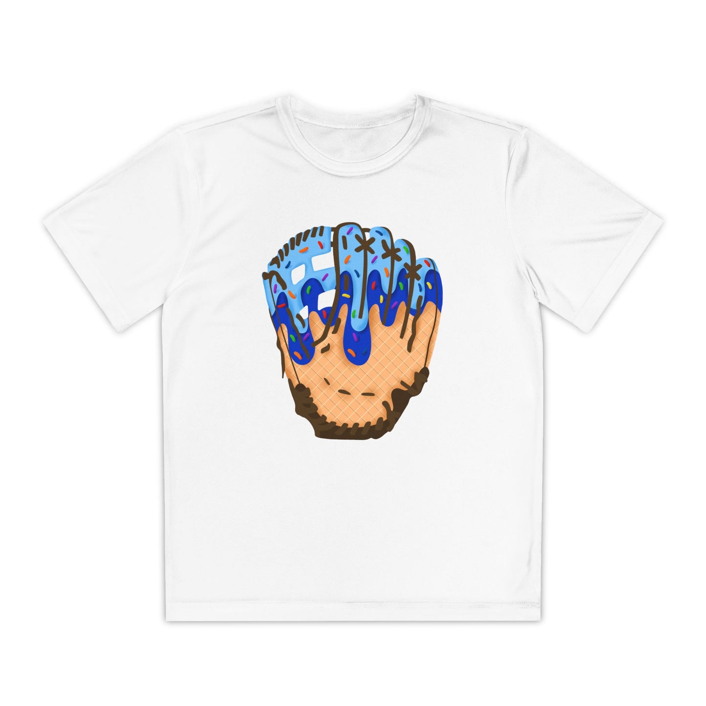 Custom Glove Ice Cream Drip Youth Competitor Tee with Ice Cream Drip Number