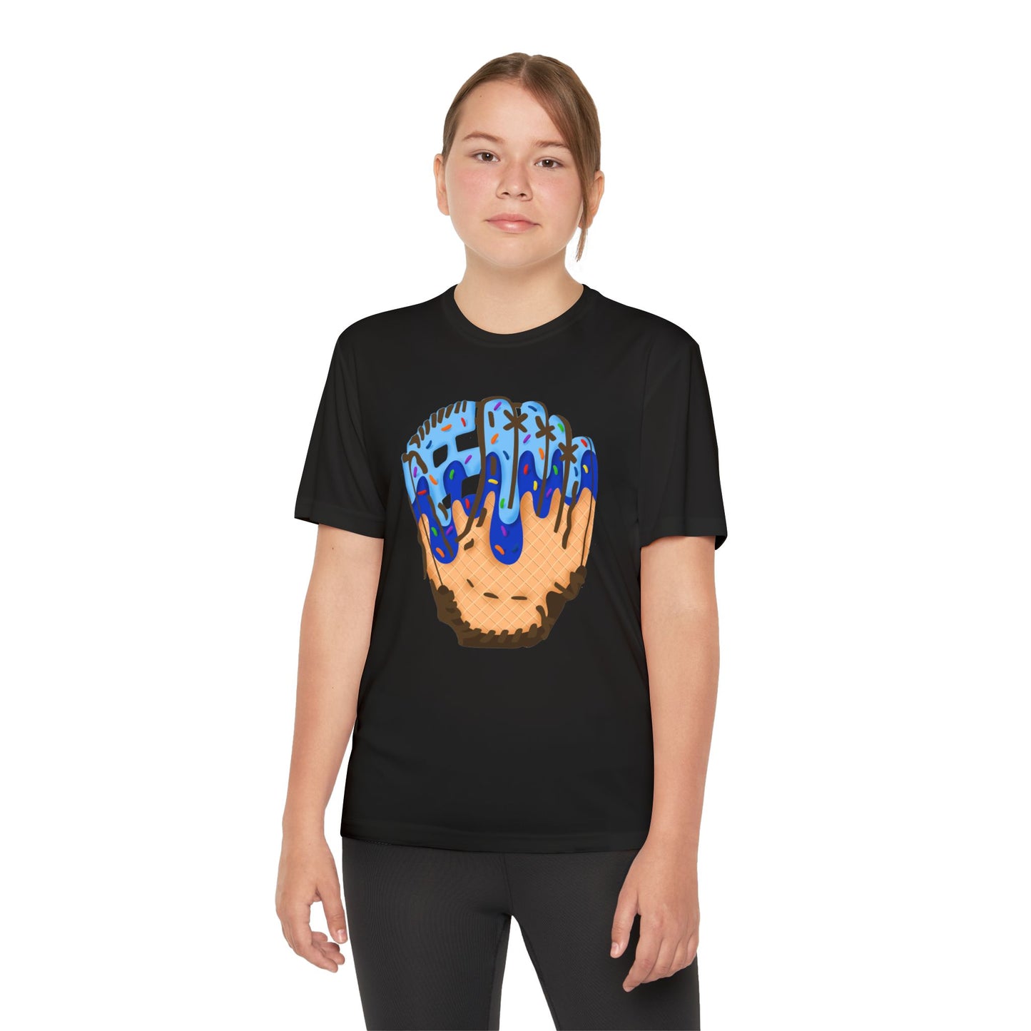 Custom Glove Ice Cream Drip Youth Competitor Tee with Ice Cream Drip Number