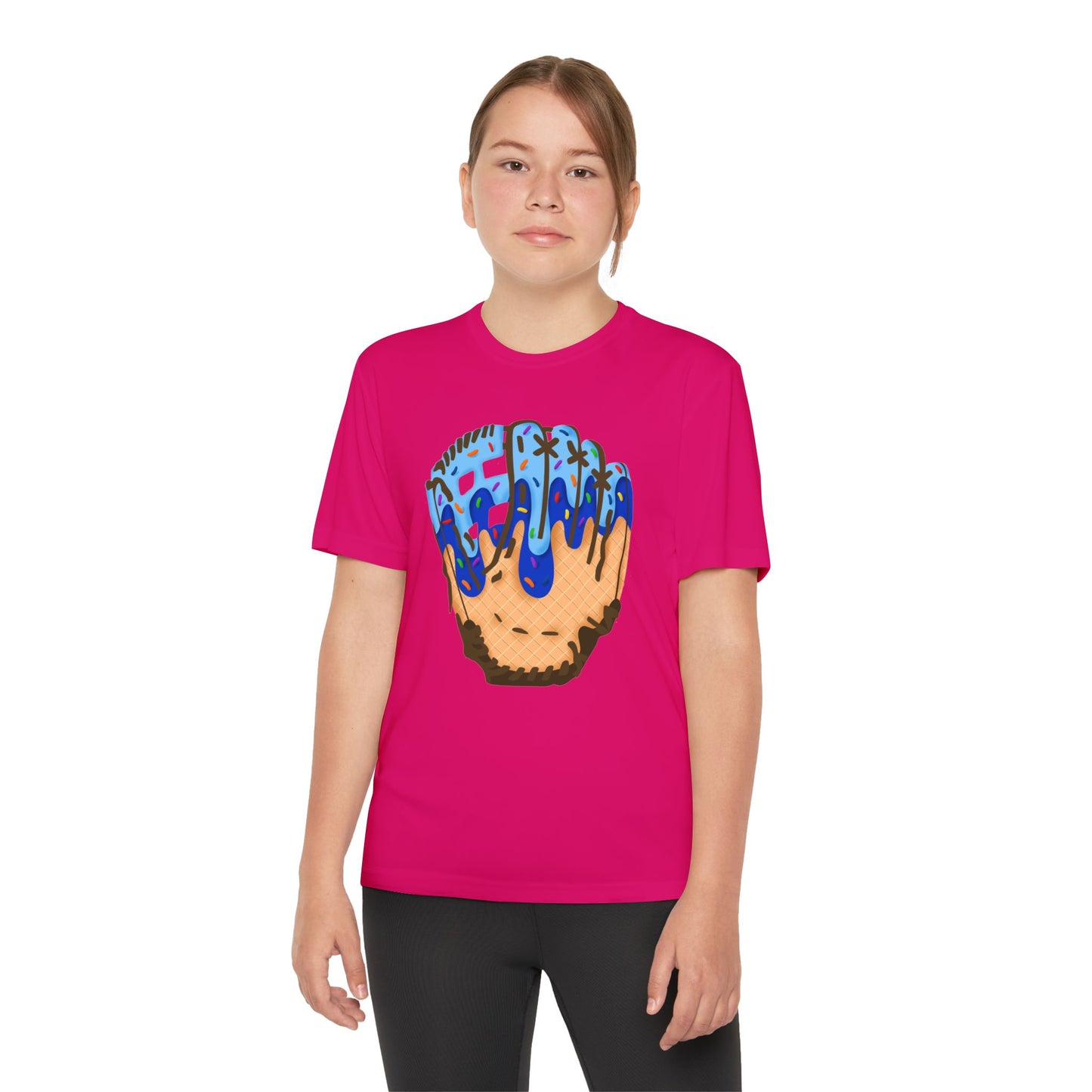 Custom Glove Ice Cream Drip Youth Competitor Tee with Ice Cream Drip Number