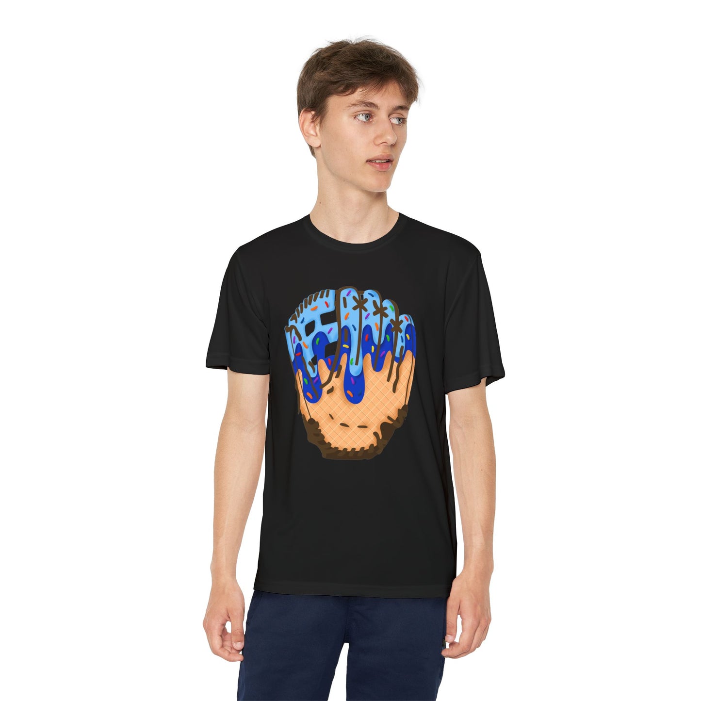Custom Glove Ice Cream Drip Youth Competitor Tee with Ice Cream Drip Number