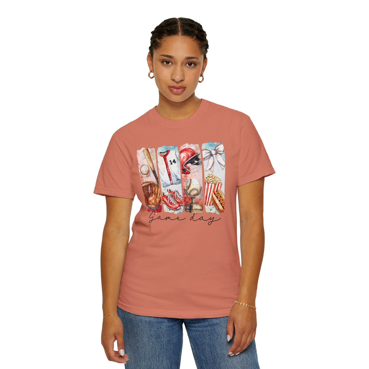 Watercolor Brushstorke Game Day Garment-Dyed T-Shirt