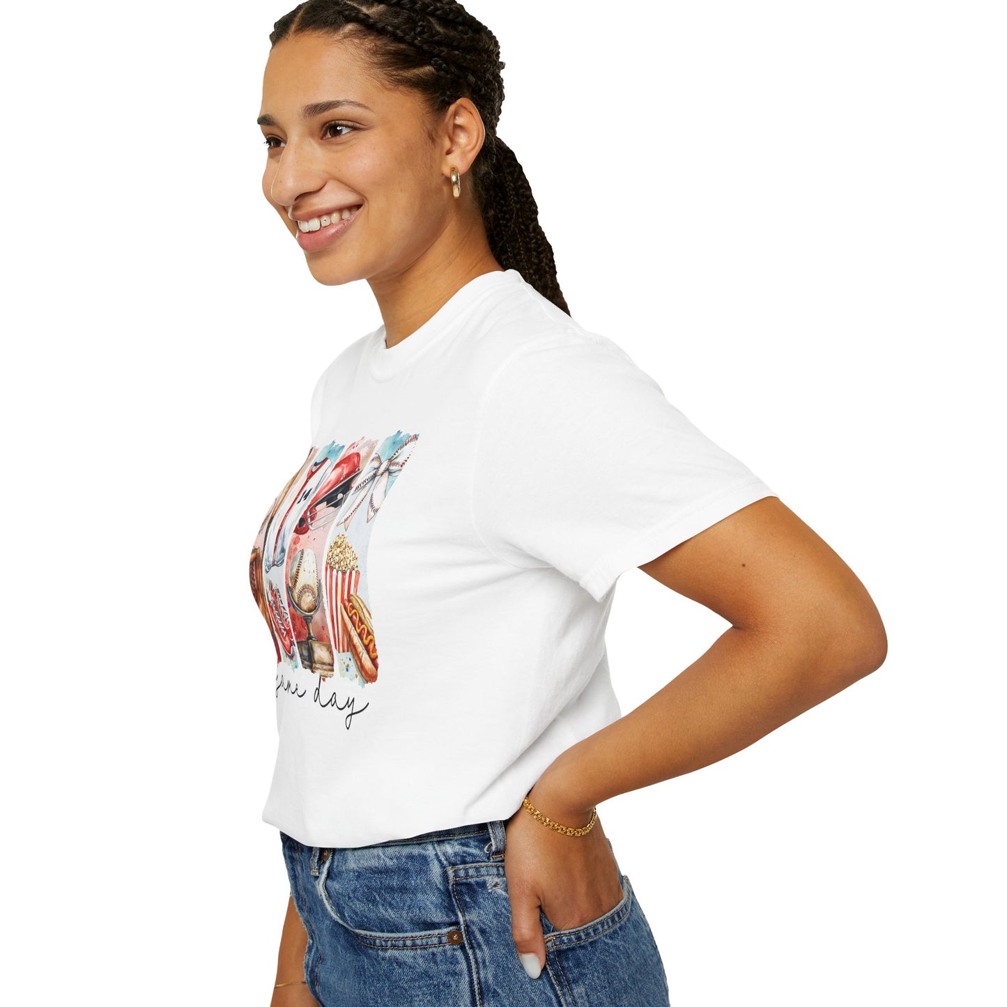 Watercolor Brushstorke Game Day Garment-Dyed T-Shirt