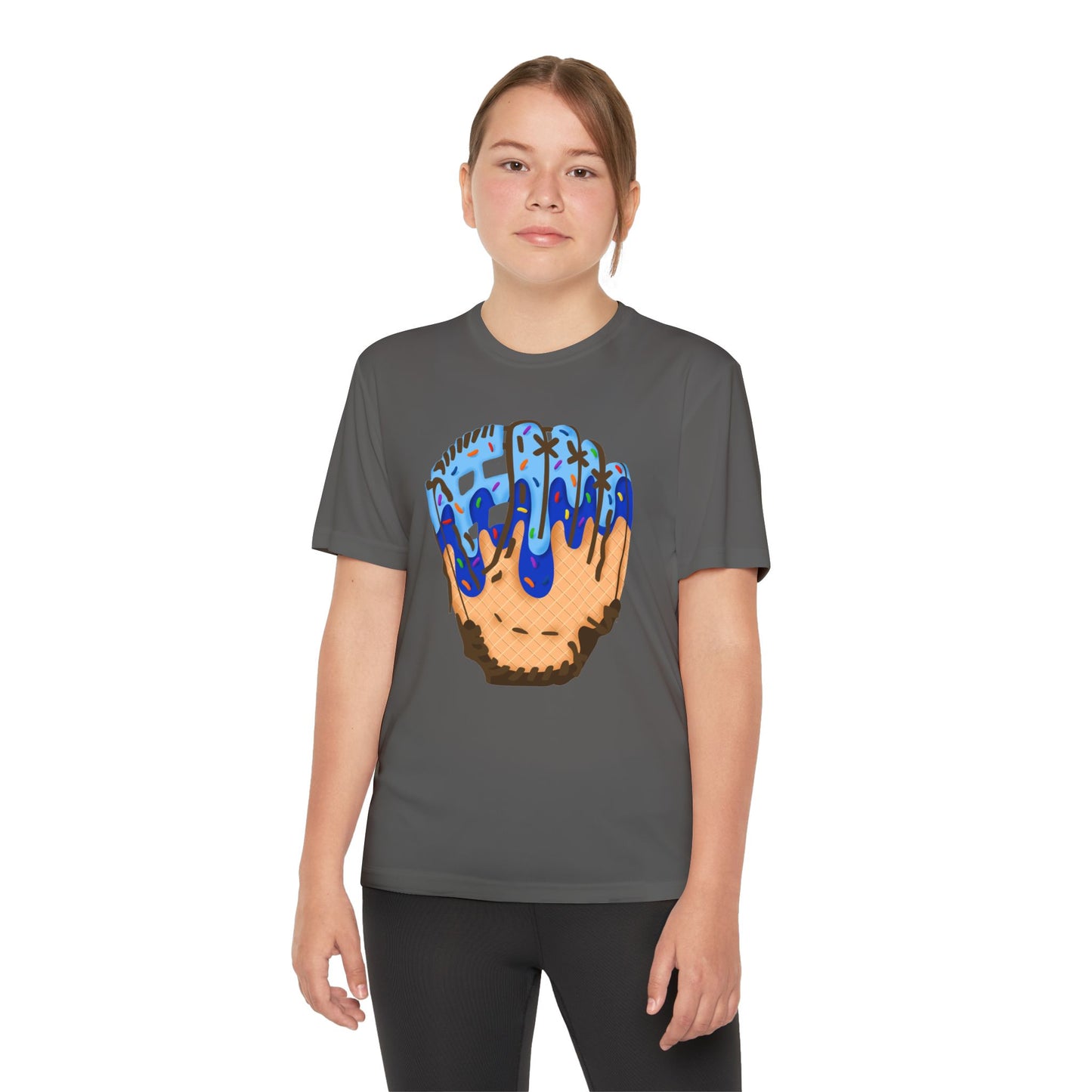 Custom Glove Ice Cream Drip Youth Competitor Tee with Ice Cream Drip Number