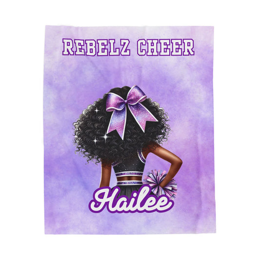 Custom Cheer Velveteen Plush Blanket