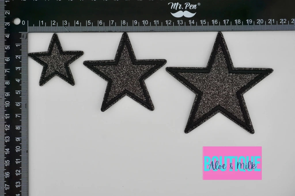 Medium Fine Glitter Star- Black
