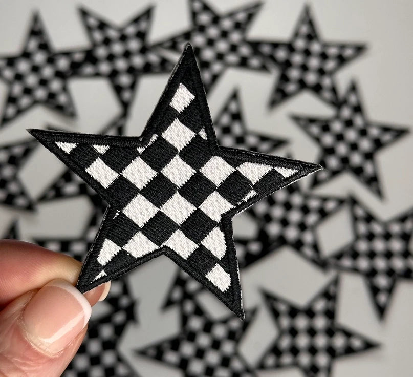 Checkered Star- Black