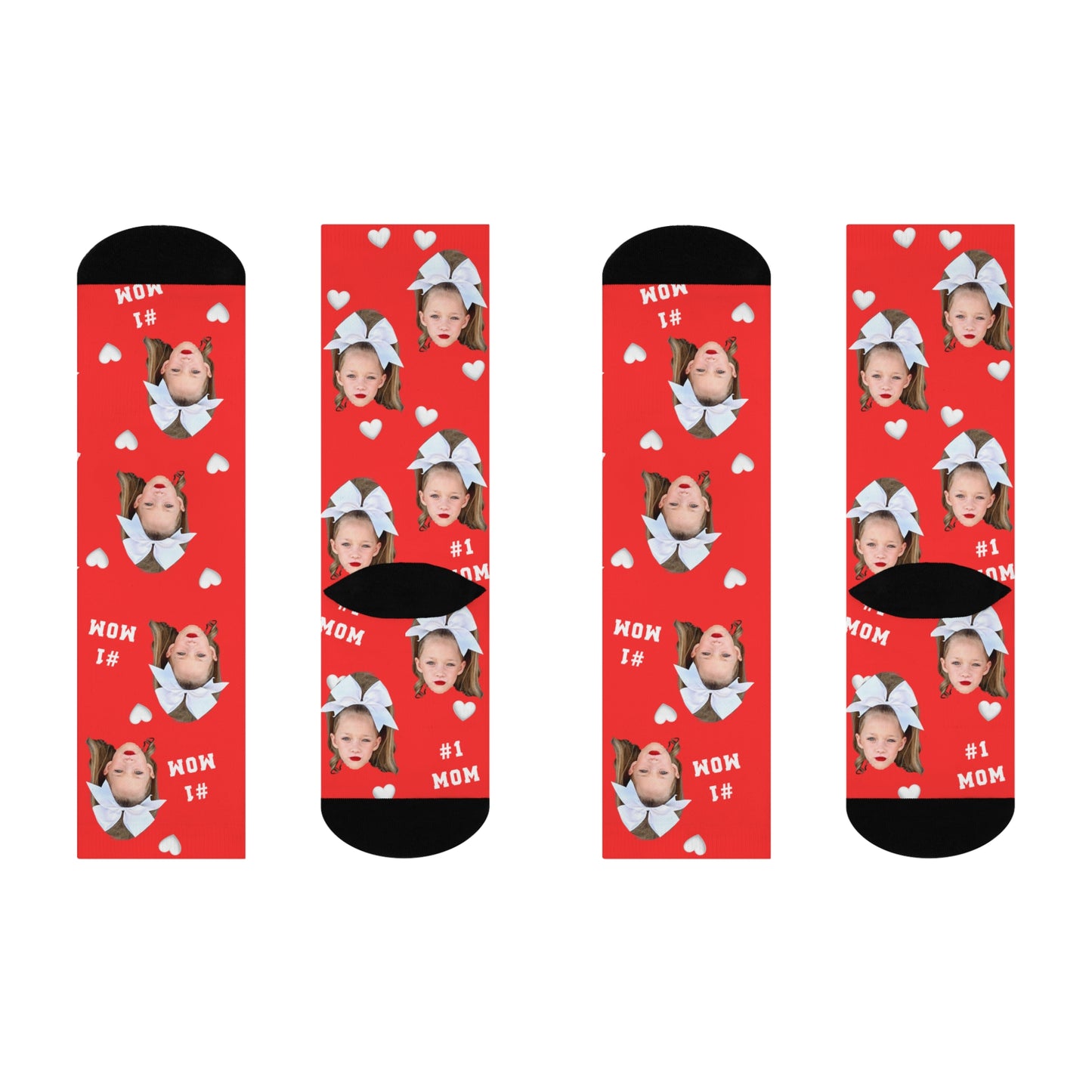Personalized Photo Heart Crew Socks