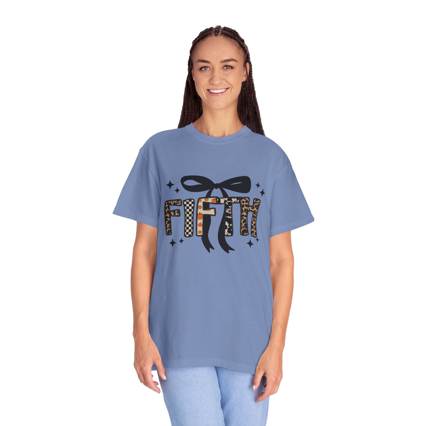 Fall Faux Embroidery T-shirt for Fifth Grade Teachers