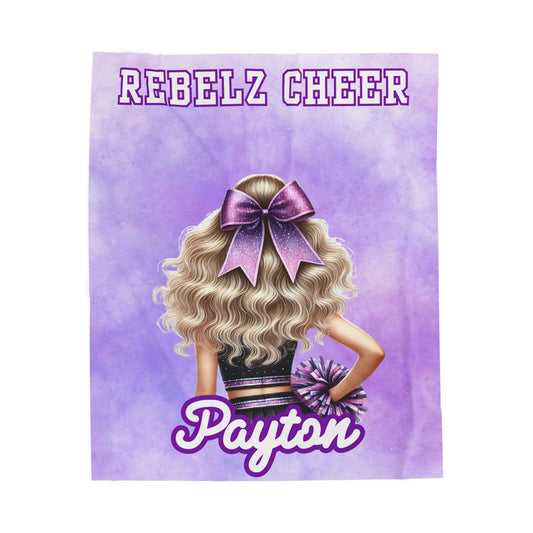 Custom Cheer Velveteen Plush Blanket
