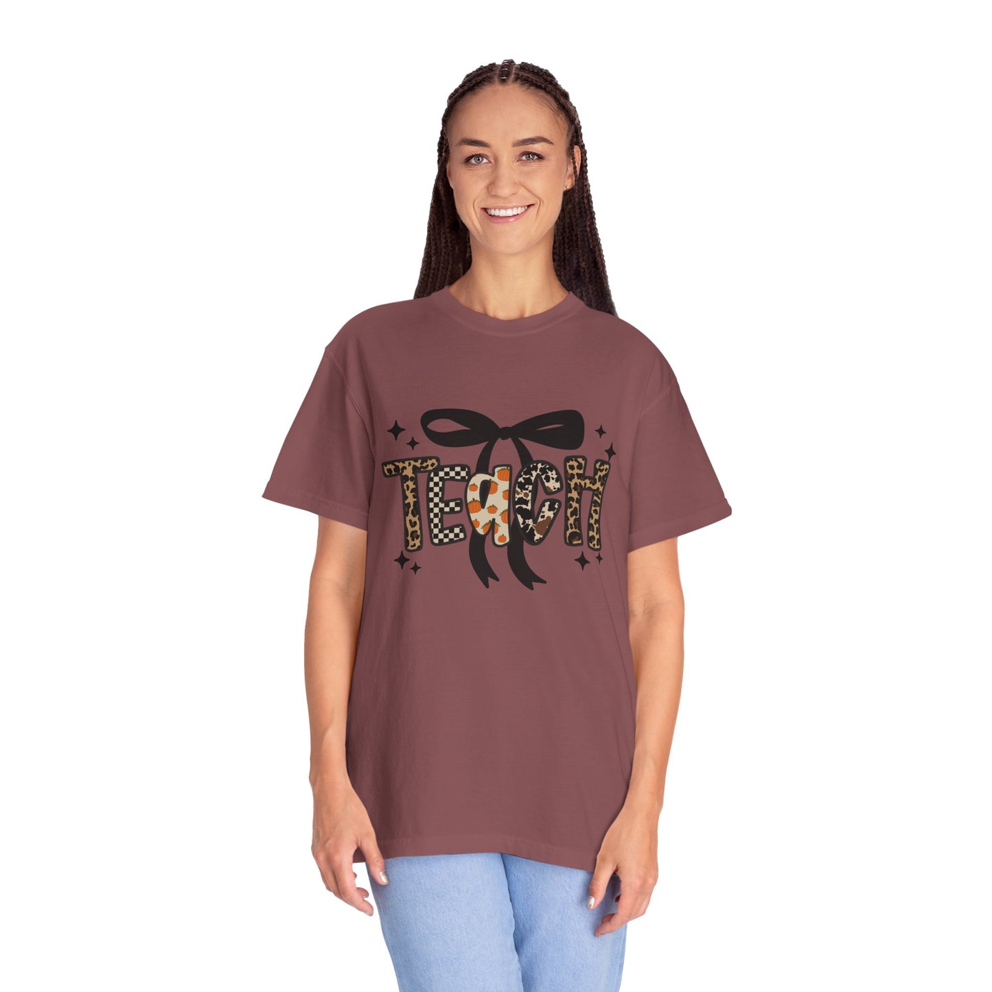 Fall Faux Embroidery T-shirt for Teachers