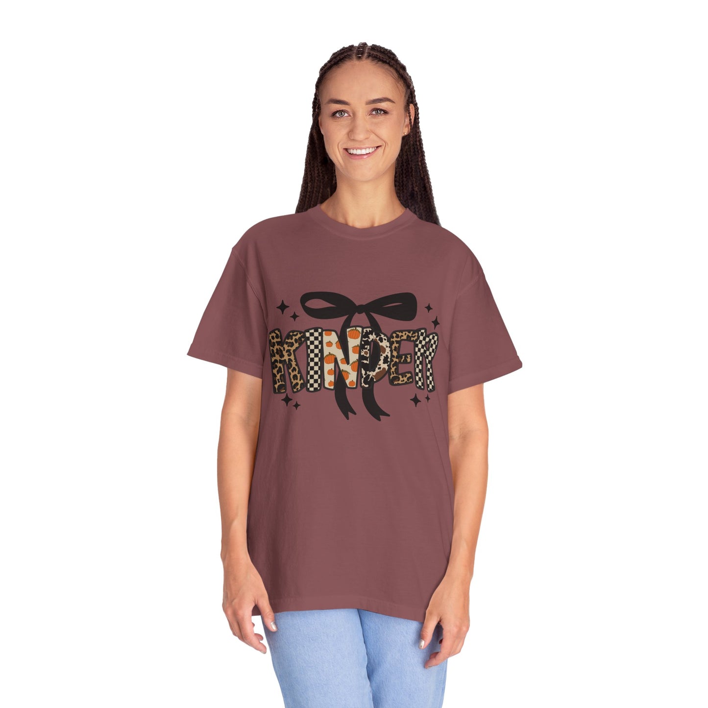 Fall Faux Embroidery T-shirt for Kinder Teachers