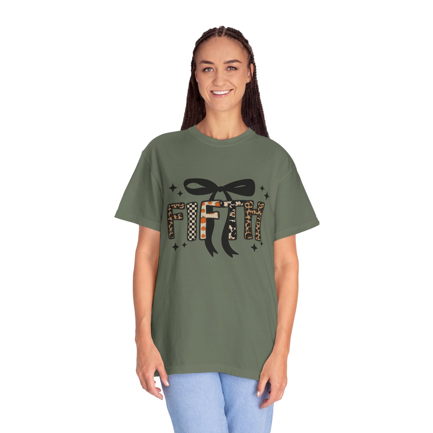 Fall Faux Embroidery T-shirt for Fifth Grade Teachers
