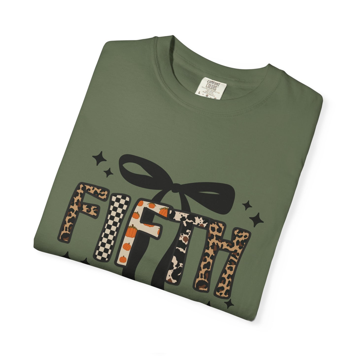 Fall Faux Embroidery T-shirt for Fifth Grade Teachers