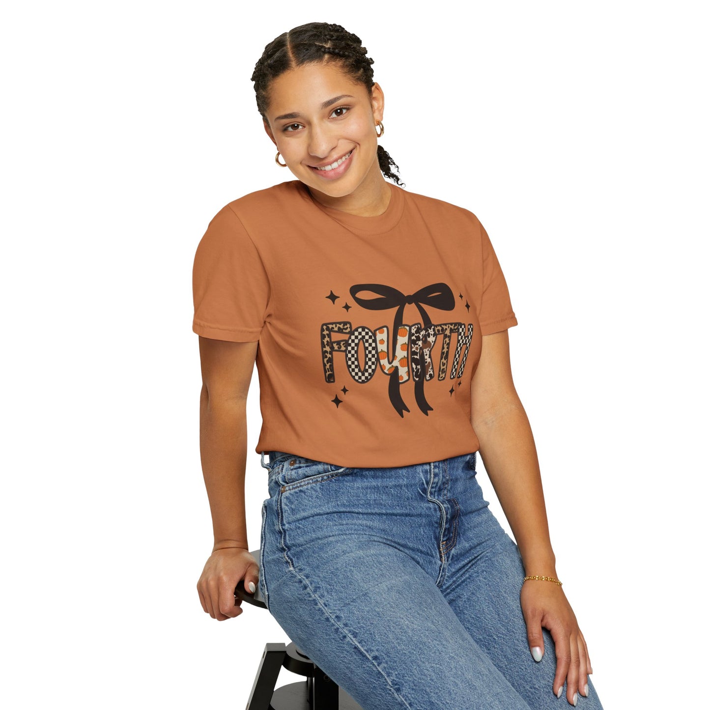 Fall Faux Embroidery T-shirt for Fourth Grade Teachers