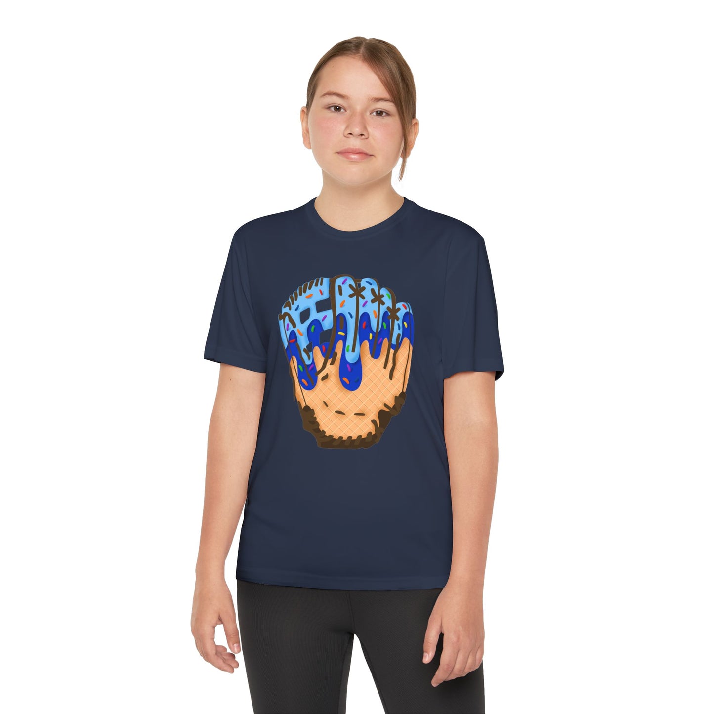 Custom Glove Ice Cream Drip Youth Competitor Tee with Ice Cream Drip Number